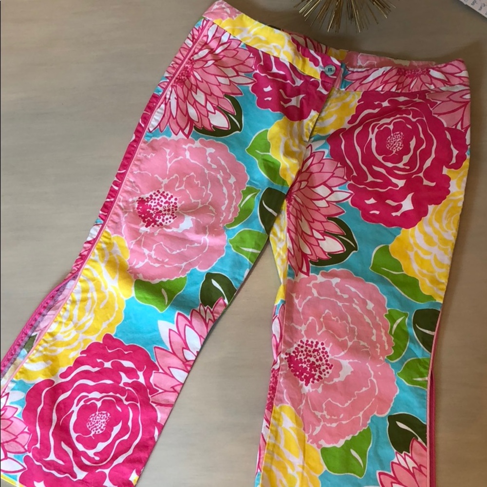 🌸Lilly Pulitzer floral crop pant size 4🌸